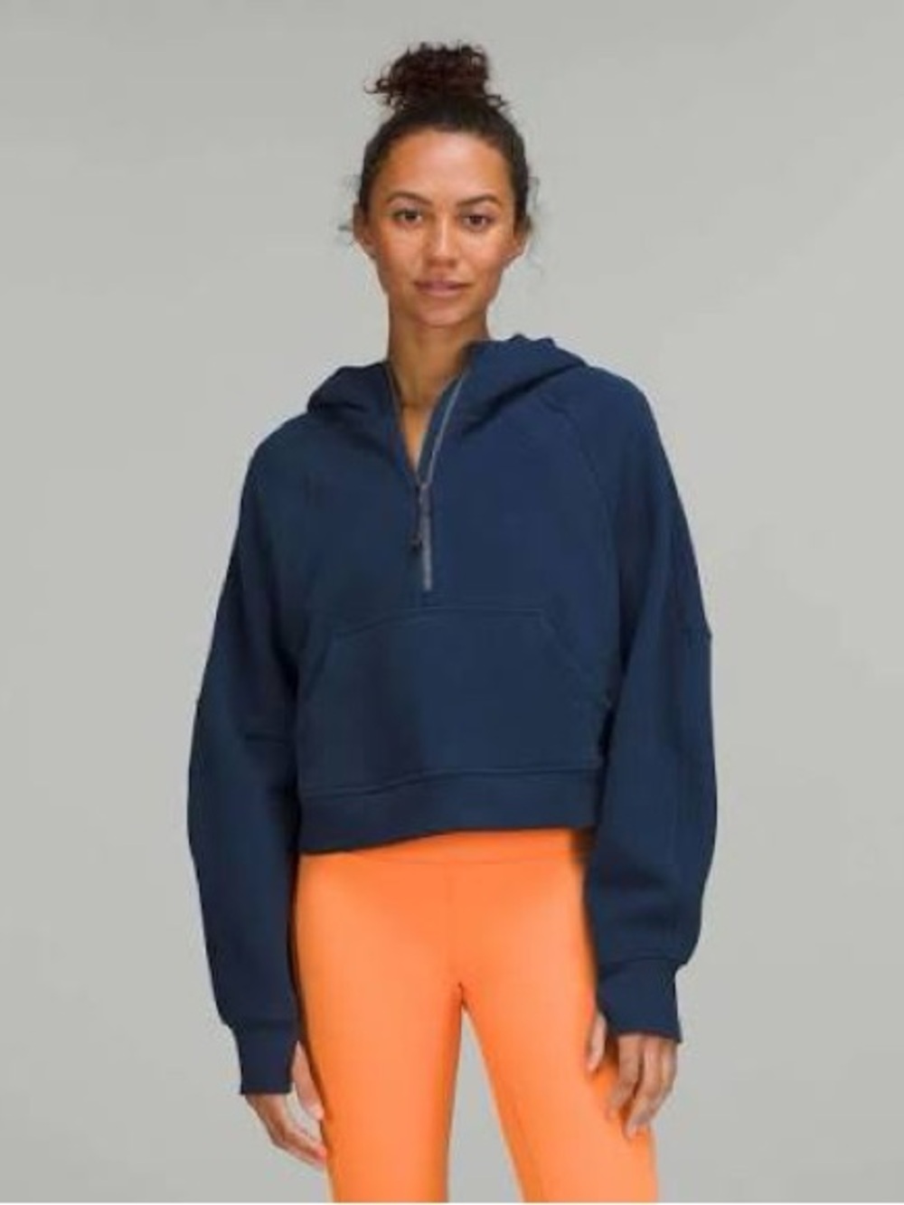 lululemon athletica Navy Half‑Zip Hooded Sweatshirt